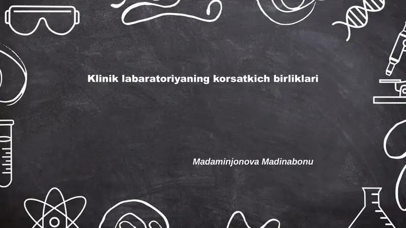 SI tizimi va klinik laboratoriya ko'rsatkich birliklari