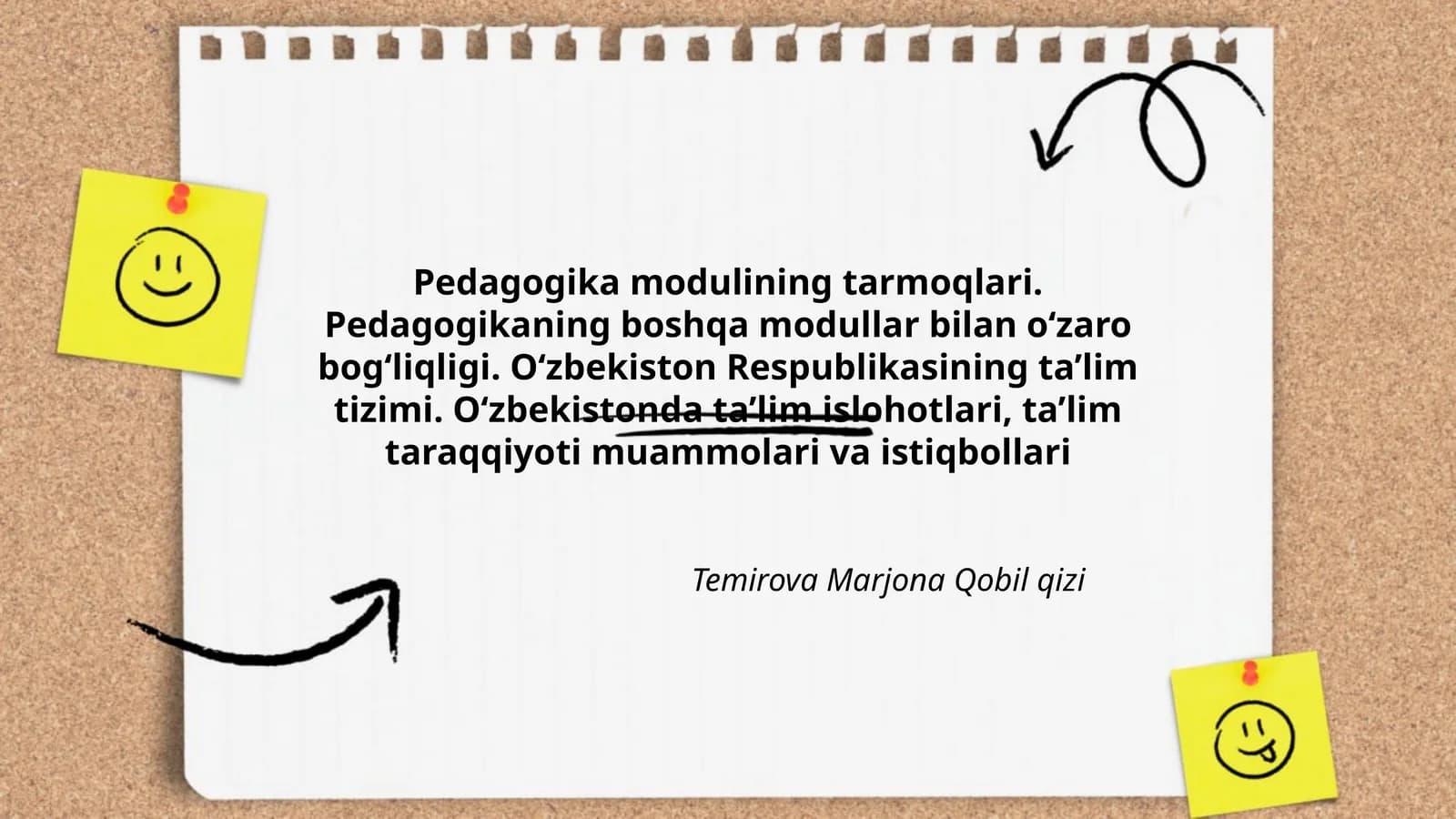 Pedagogika modulining tarmoqlari