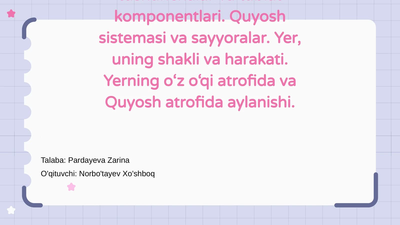 Tabiat Haqida Asosiy Tushunchalar