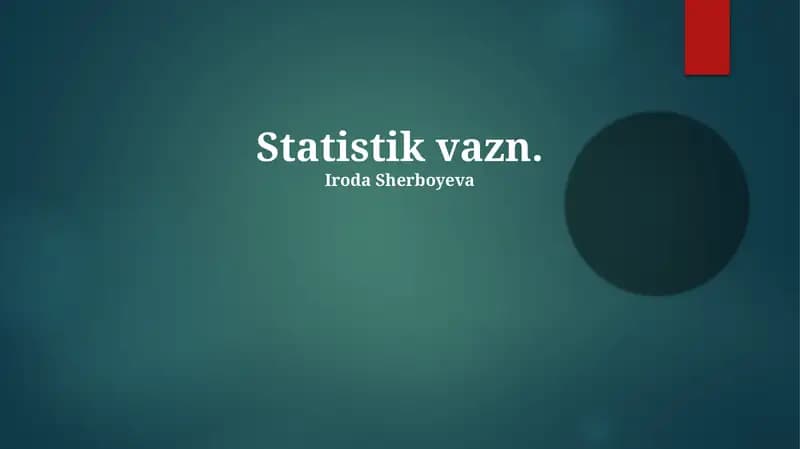 Og'irlik statistikasi