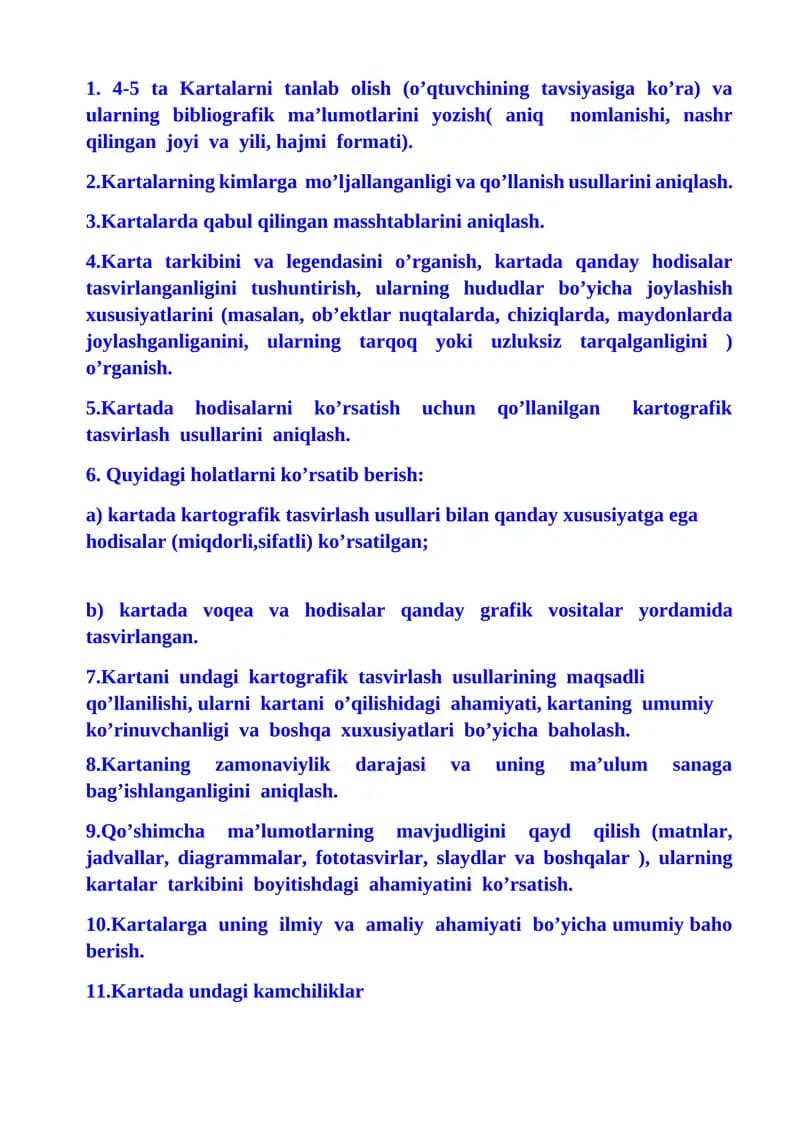 Kartalar va ularning ta'limi