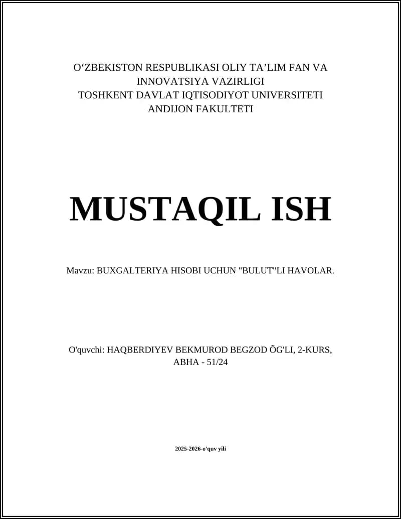 Bulutli Buxgalteriya Tizimlari