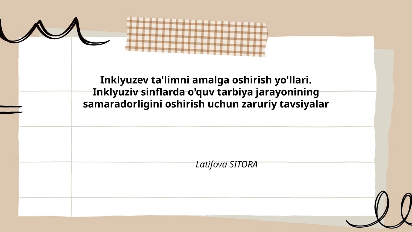 Inklyuzev ta'limni amalga oshirish yo'llari