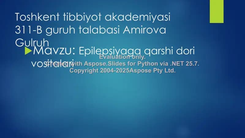 Epilepsiyaga qarshi dori vositalari