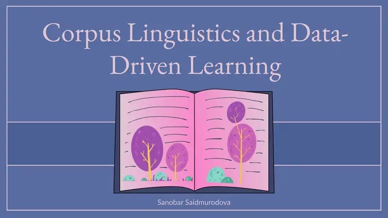 Corpus Linguistics and Data-Driven Learning