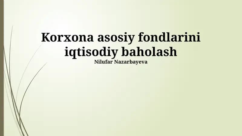 Asosiy vositalarning qayta baholanishi