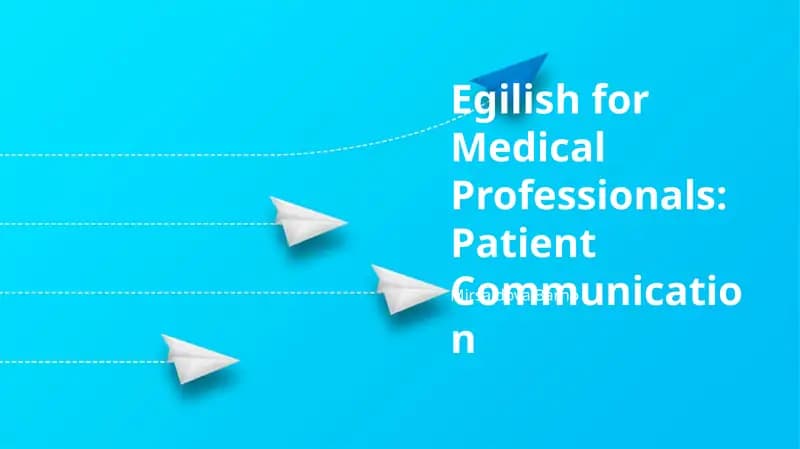Egilish for Medical Professionals: Patient Communication
