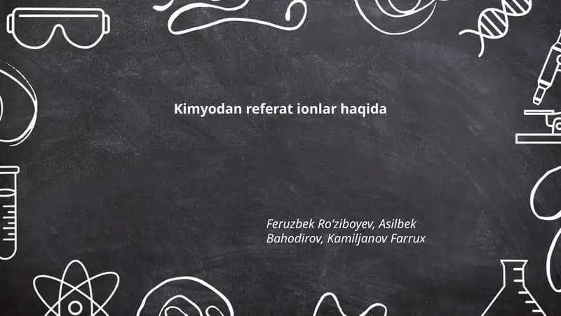 Kimyo referati uchun mavzu tanlash mezonlari