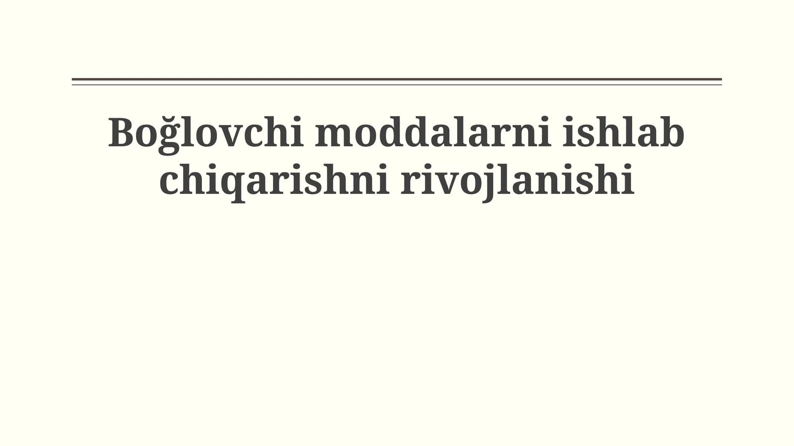 Zararly Moddalar Ishlab Chiqarish