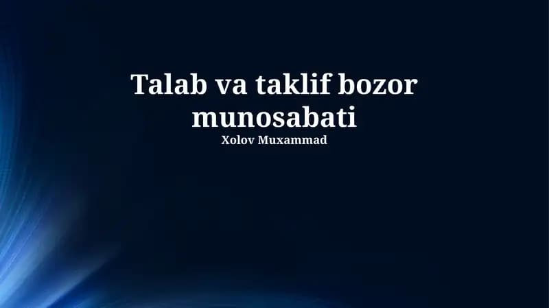 Davlatning Bozorga Aralashuvi