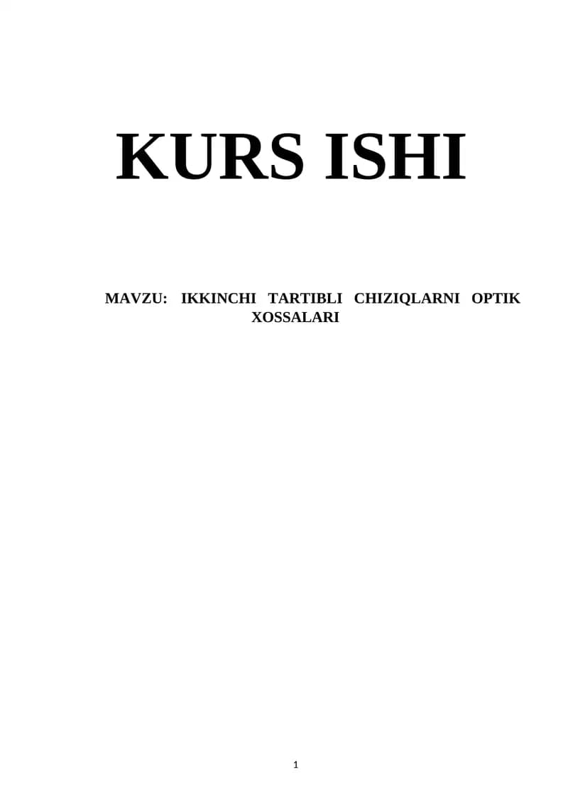 Ikkinchi tartibli chizqilarning optik xossalar