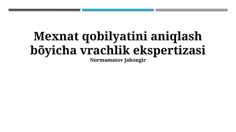 Tibbiy-mehnat ekspertizasi