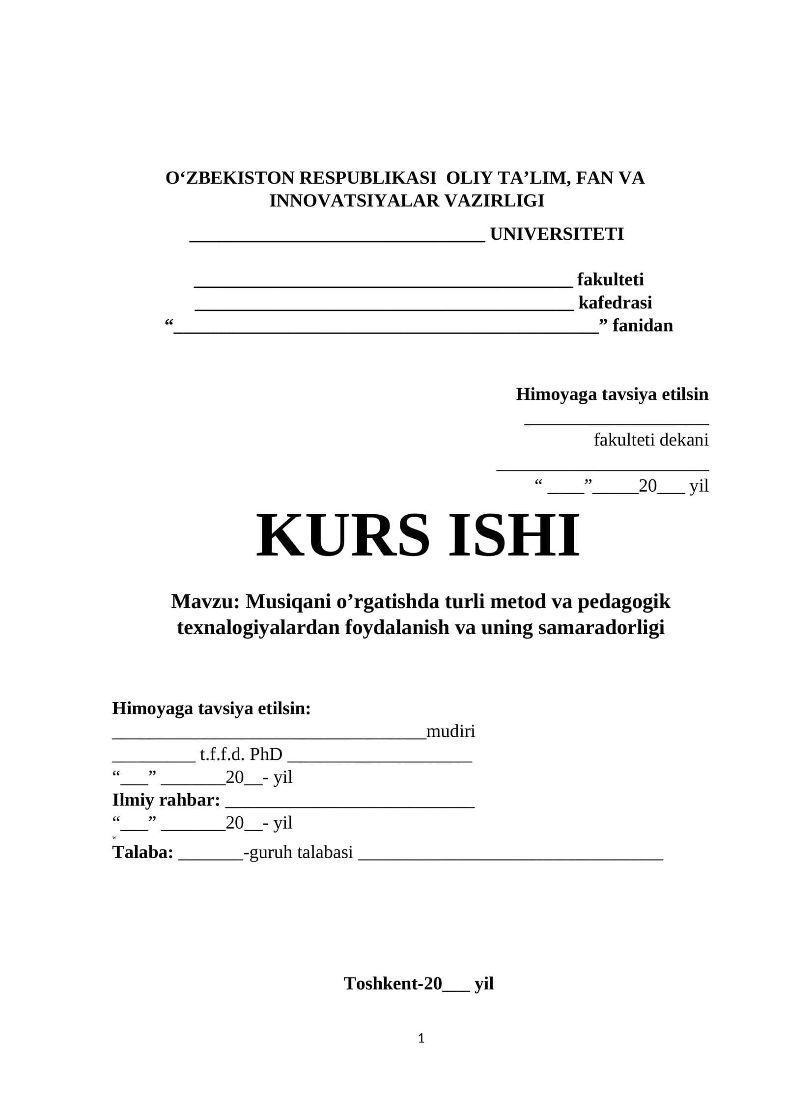 Musiqani o’rgatishda turli metod va pedagogik texnalogiyalardan foydalanish va uning samaradorligi