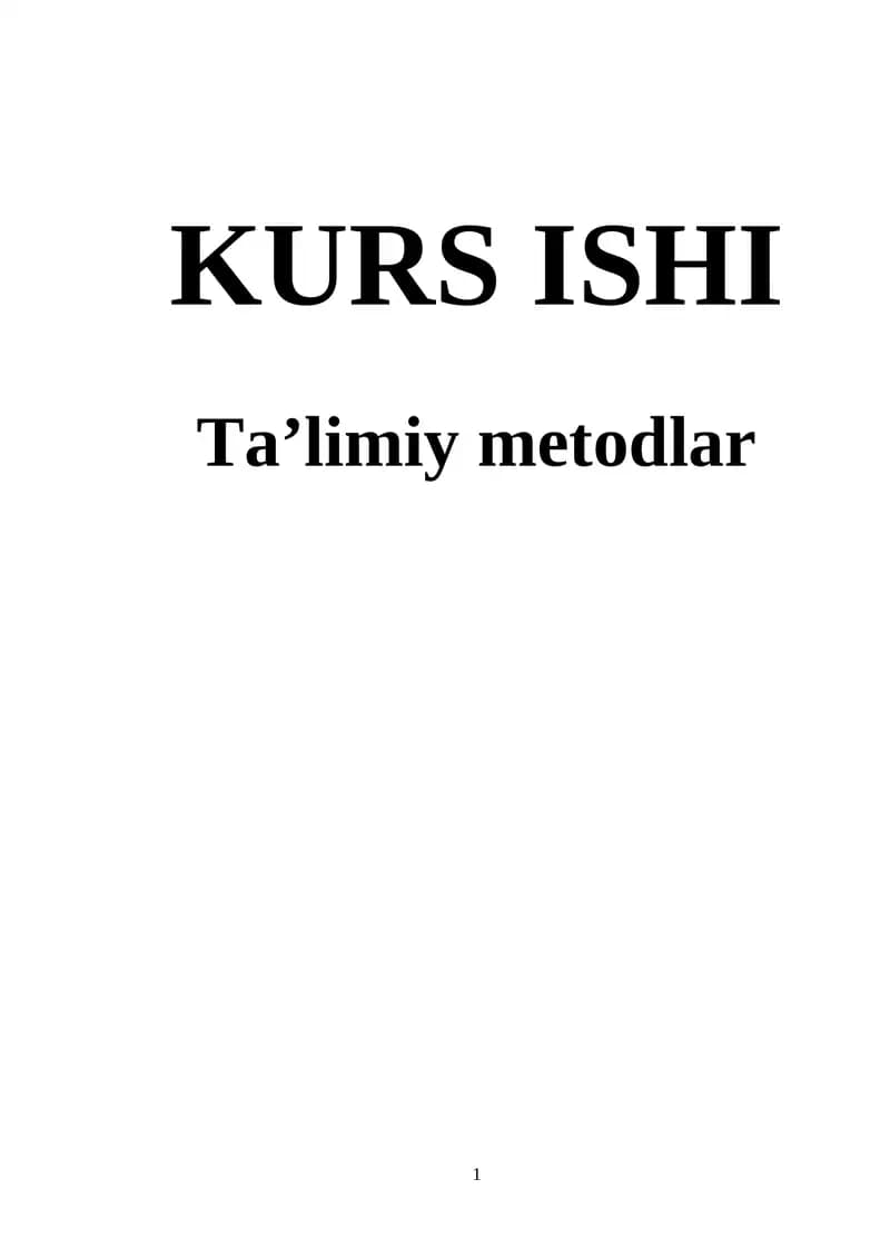 Ta'limiy metodlar