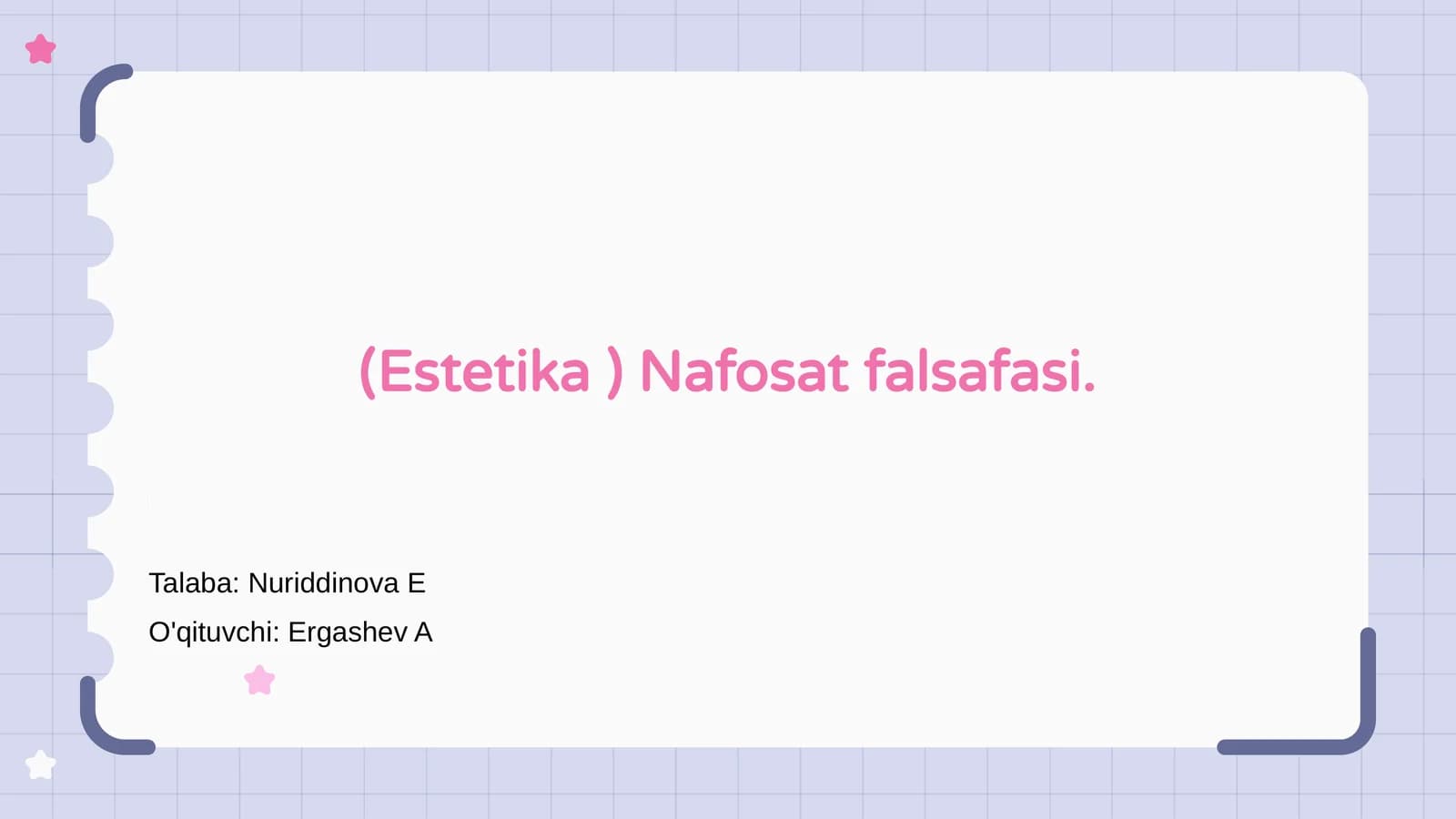 Estetika va Nafosat falsafasi
