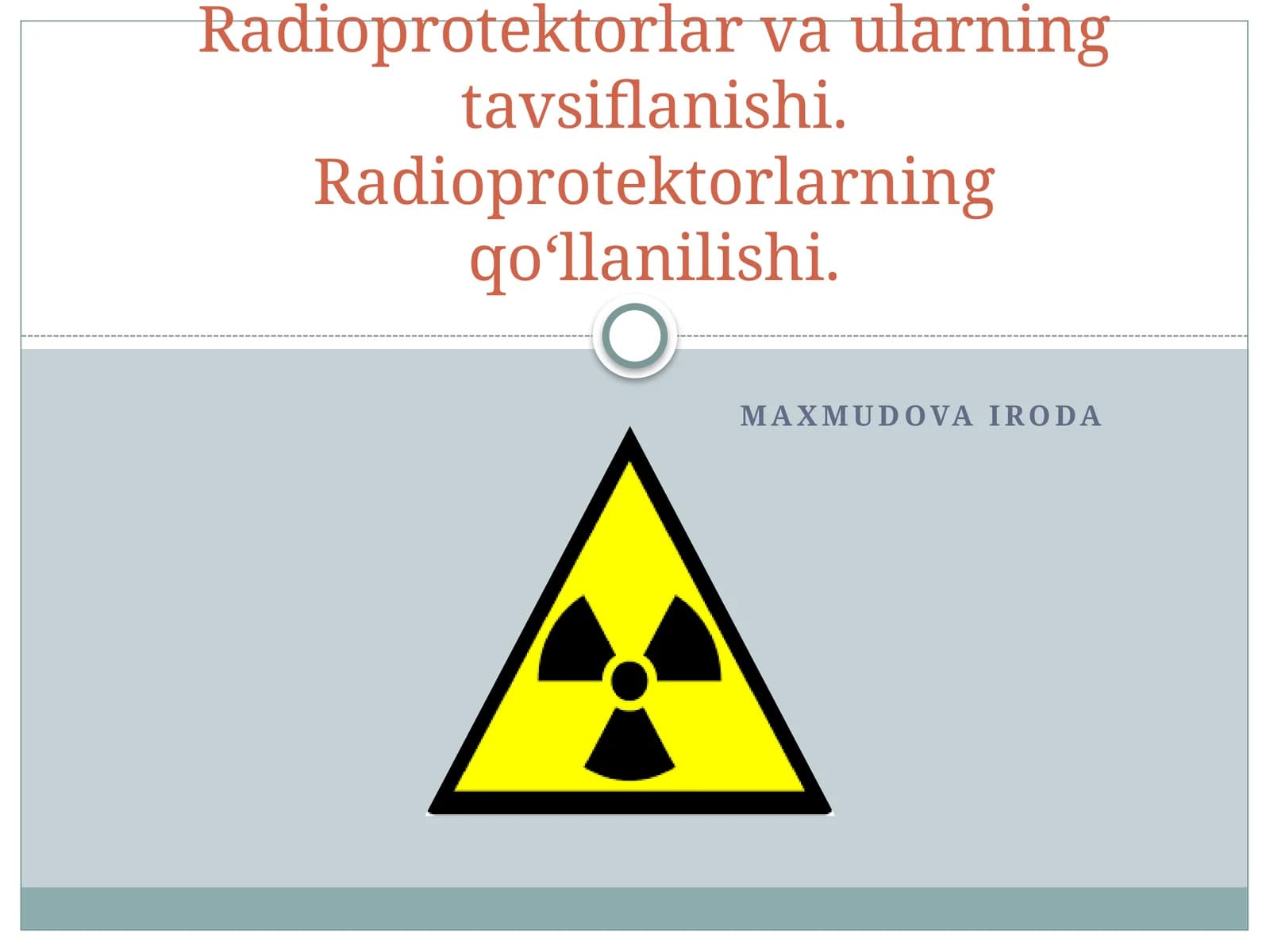 Radioprotektorlar va ularning tavsiflanishi. Radioprotektorlarning qo‘llanilishi