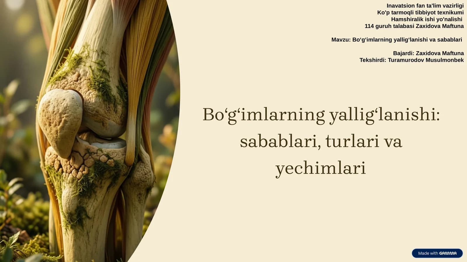 Boʻgʻimlarning yalligʻlanishi: sabablari, turlari va yechimlari