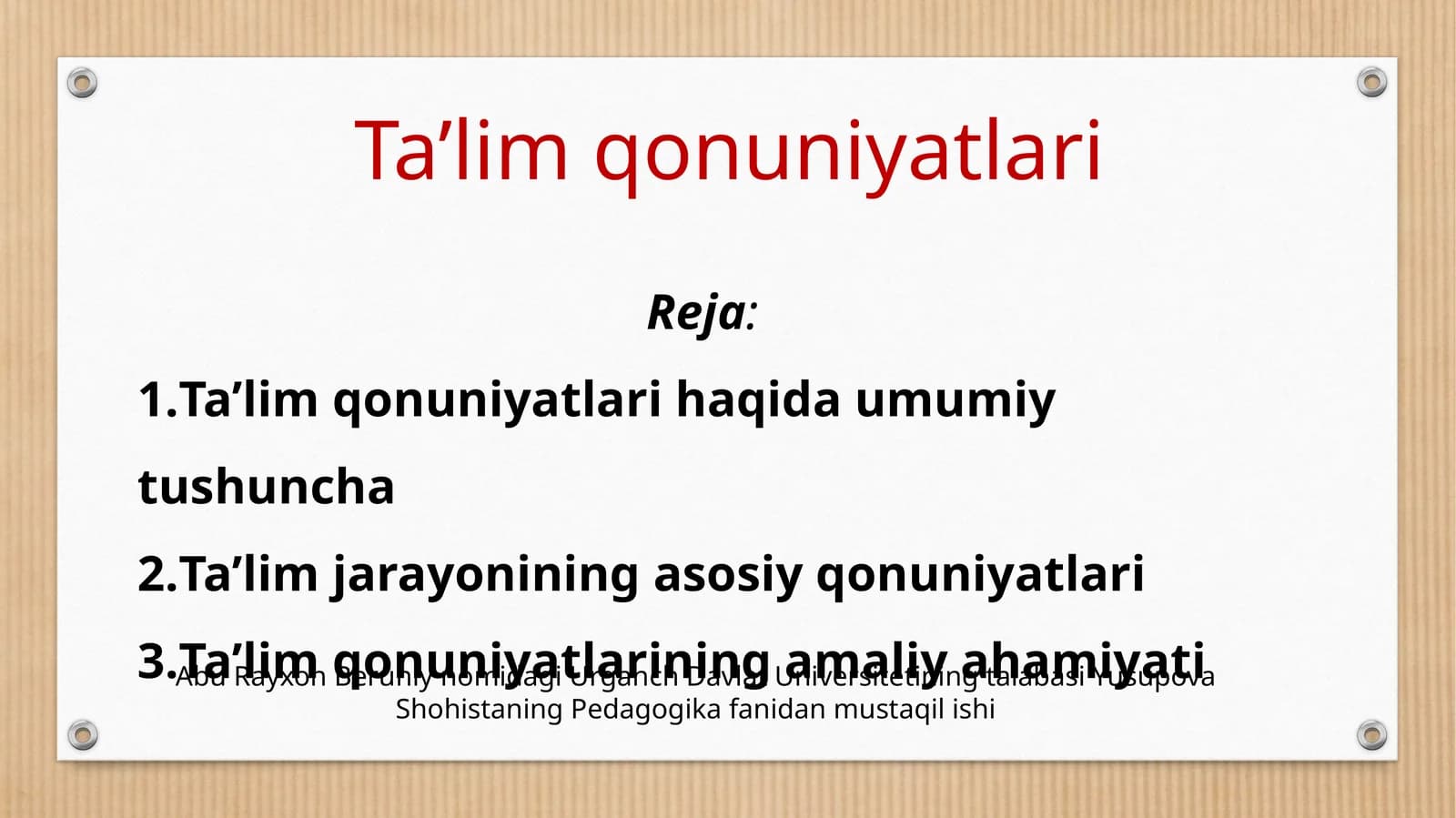 Ta’limqonuniyatlari