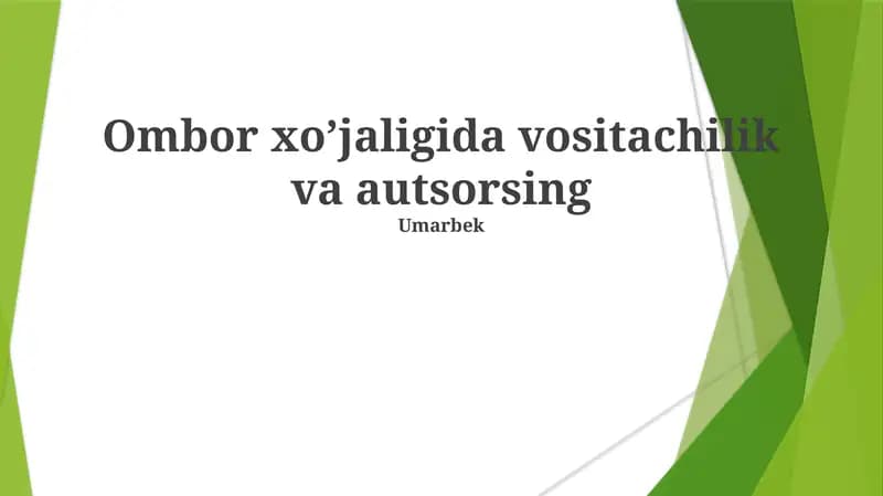 Vositachilik va autsorsing