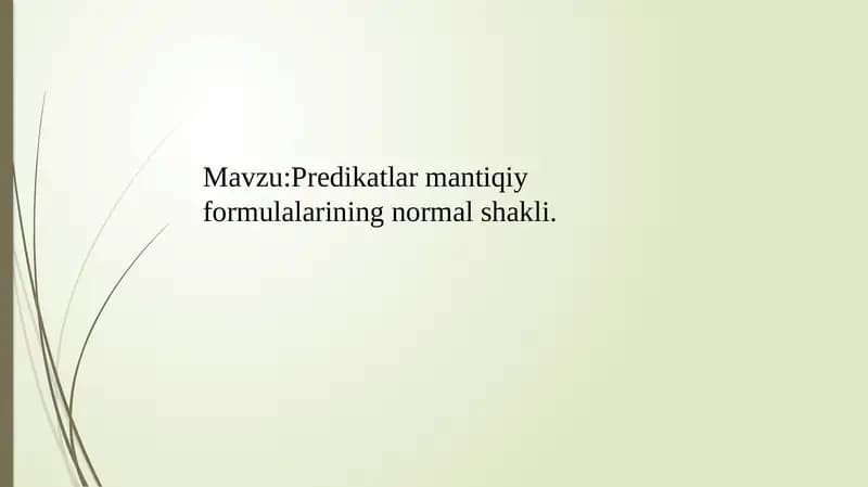 Predikatlar normal shakli