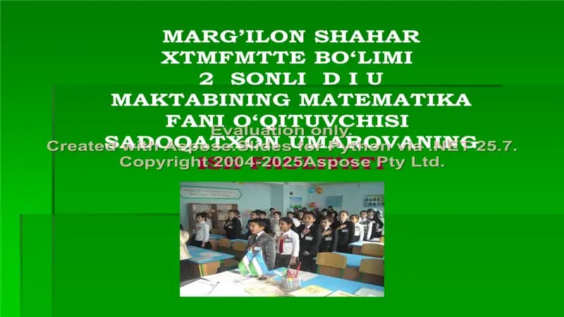 Sadoqatxon Umarovaning Matematika Fanidagi Ish Faoliyati