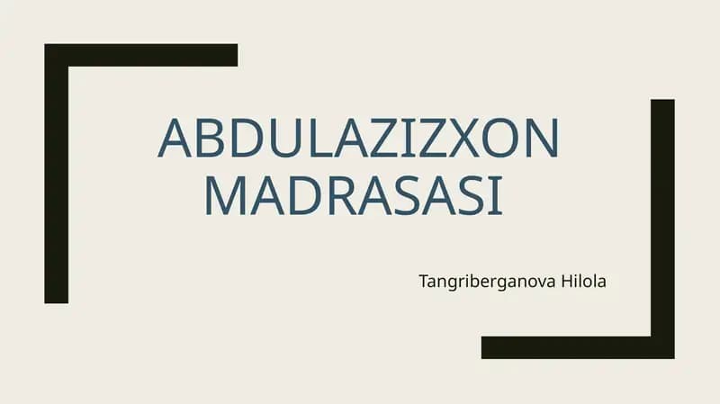 Abdulazizxon madrasasi
