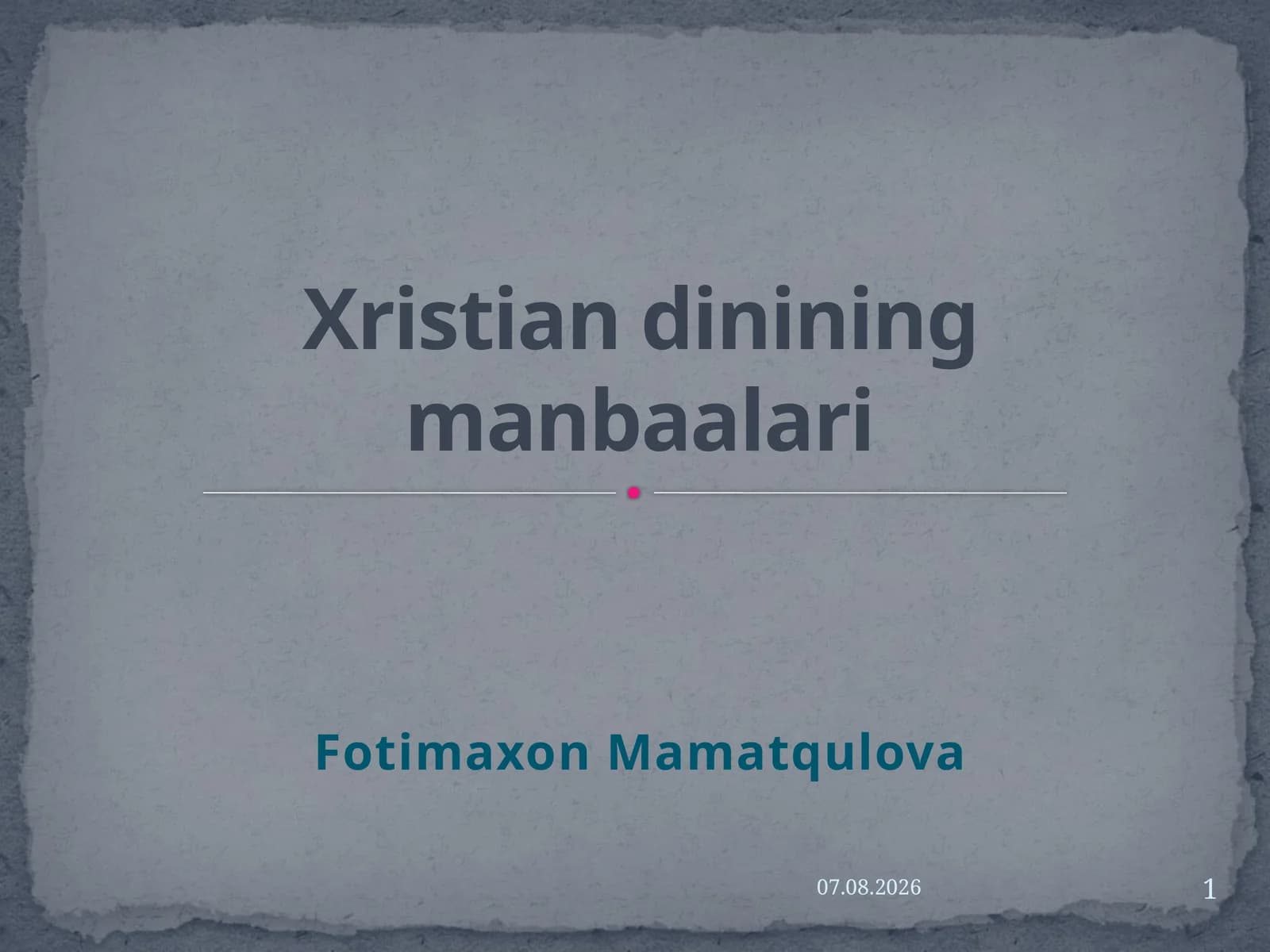 Fotimaxon Mamatqulova