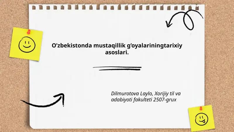 O’zbekistonda mustaqillik g’oyalarining tarixiy asoslari