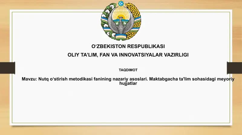 Nutqoʻstirish Metodikasi fanining nazariyasoslari