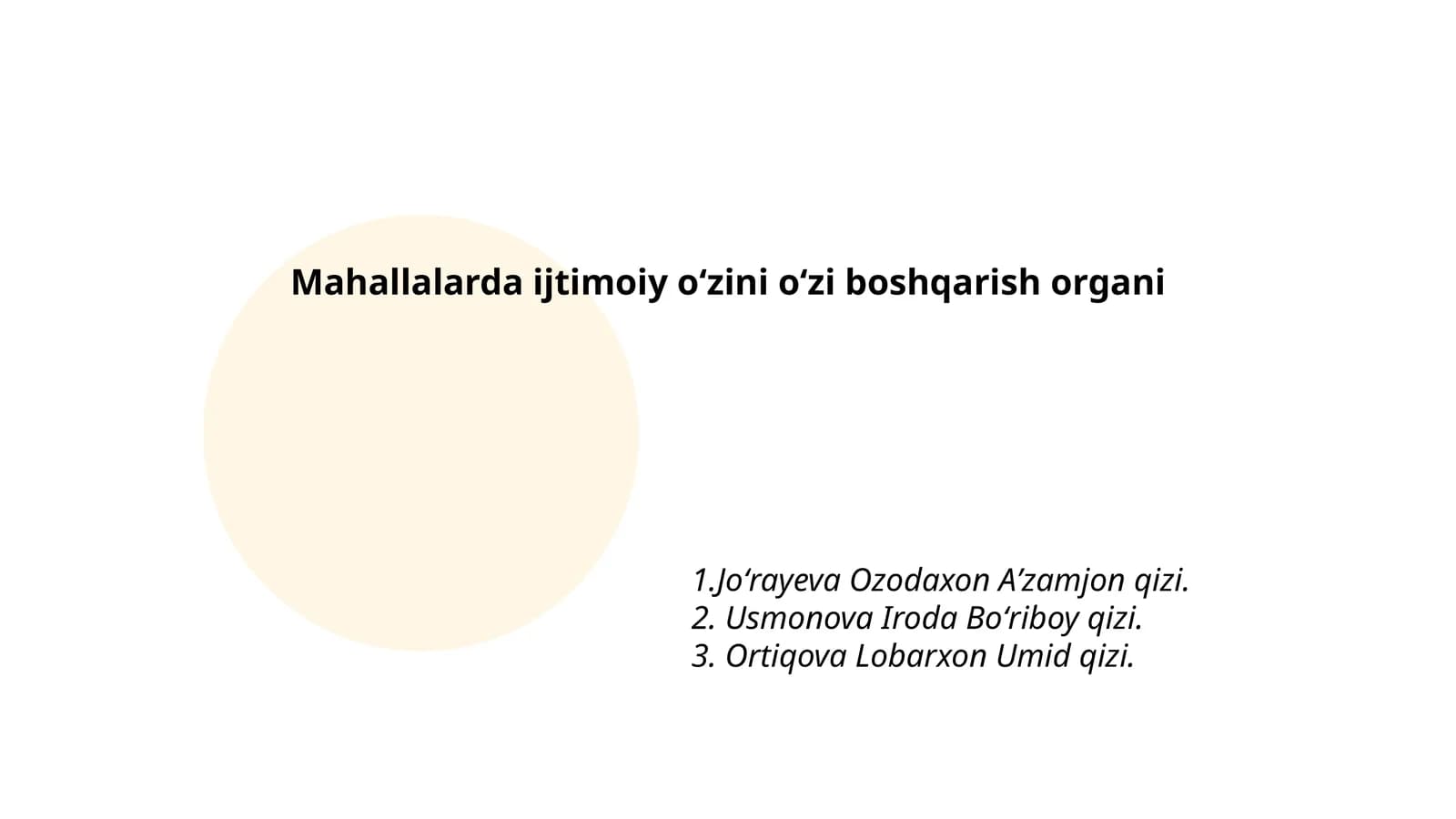 Mahallalarda ijtimoiy oʻzini oʻzi boshqarish organi