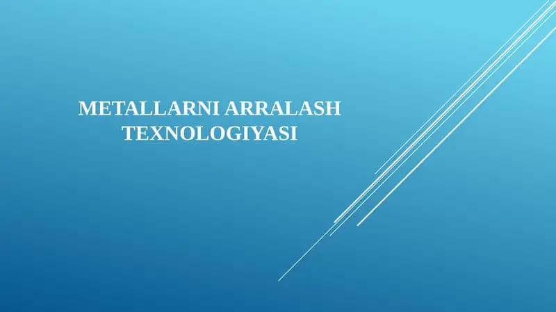 Metallarni arralashtexnologiyasi