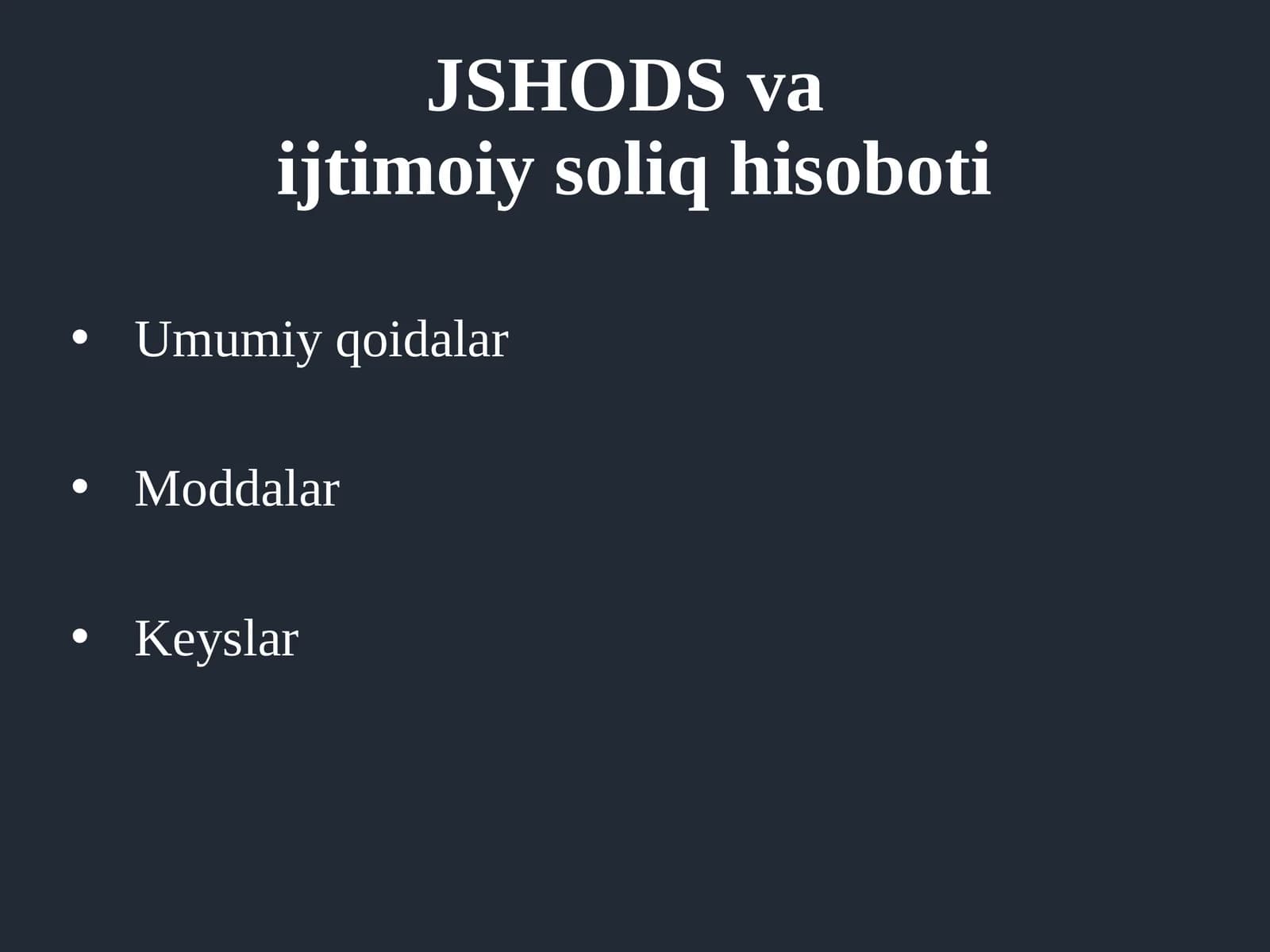 Umumiy qoidalar