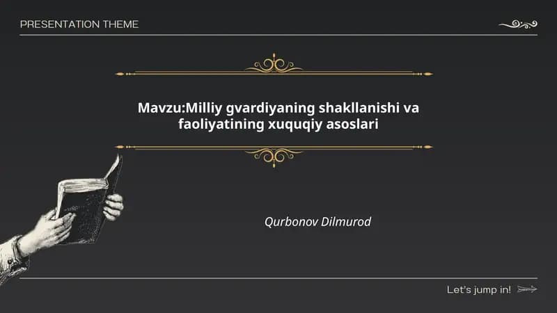 Milliy gvardiyaning shakllanishi va faoliyatining xuquqiy asoslari