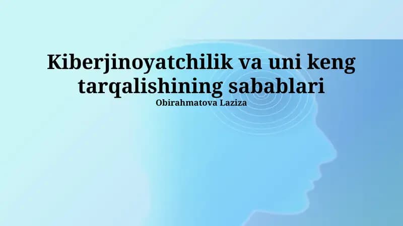 Kiberjinoyatchilik va uni keng tarqalishining sabablari