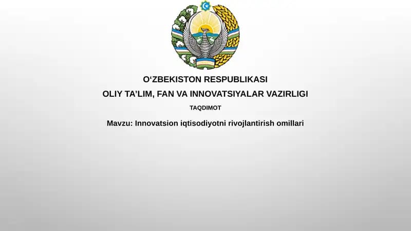 Innovatsioniqtisodiyotnirivojlantirishomillari