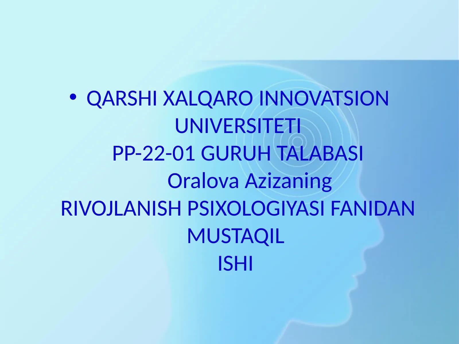 O’spirinlikdavri Psixologiyasi