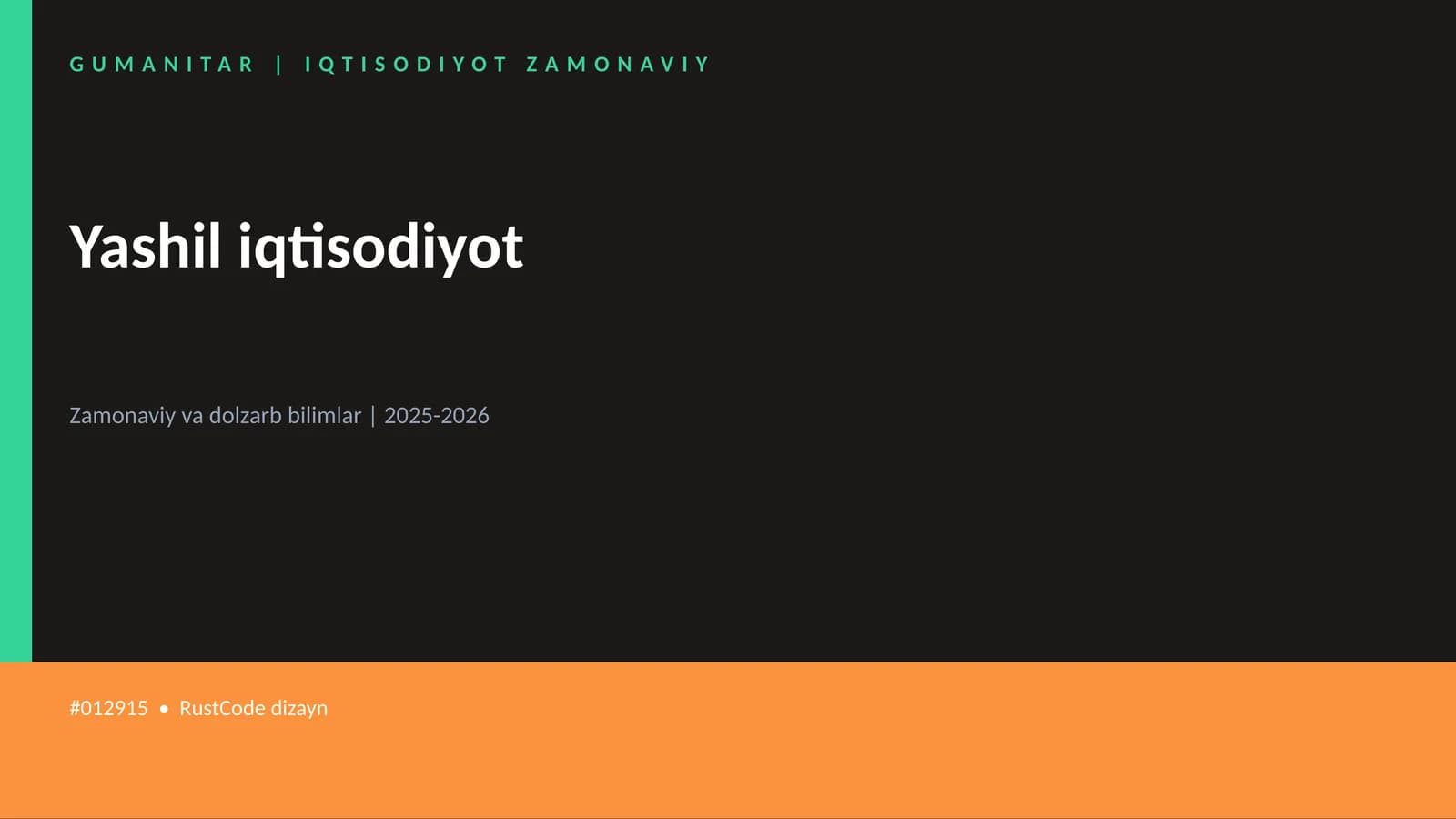 Yashil iqtisodiyot