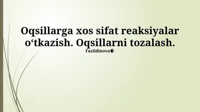 Proteinlarga xos sifat reaksiyalari