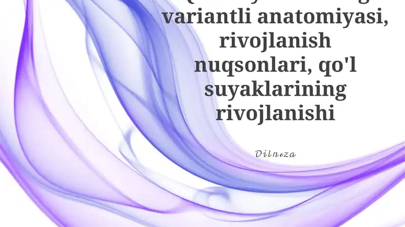 Qo'l suyagi variantlari