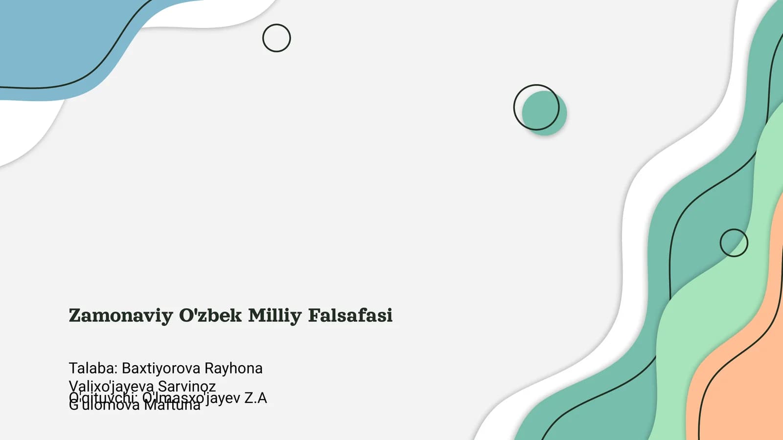 Zamonaviy O'zbek Milliy Falsafasi