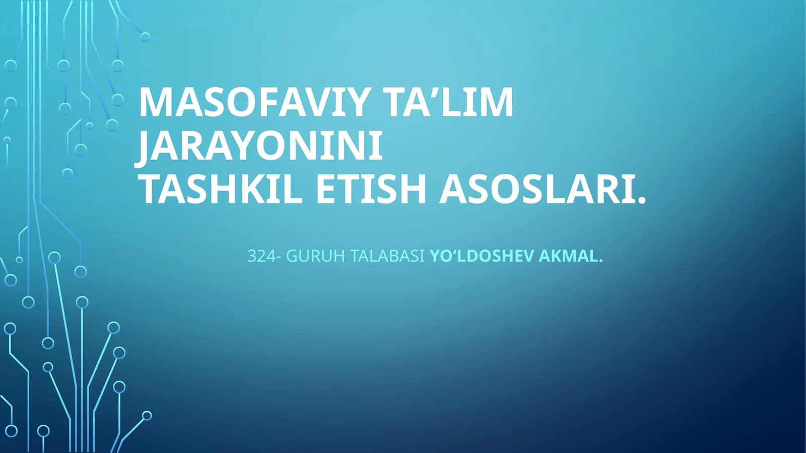 Masofaviy taʼlim asoslari