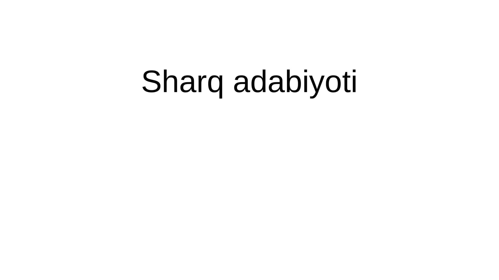 Sharq adabiyoti
