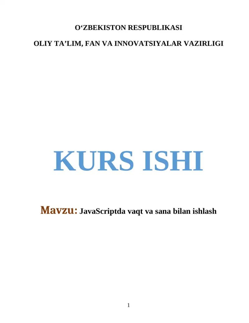JavaScriptda vaqt va sana bilan ishlash