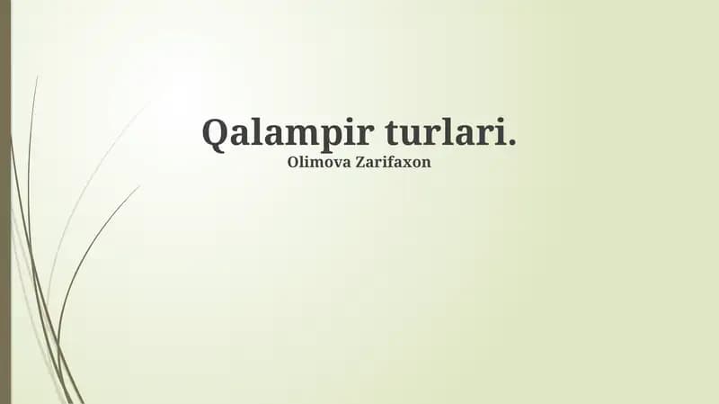 Qalampir turlari