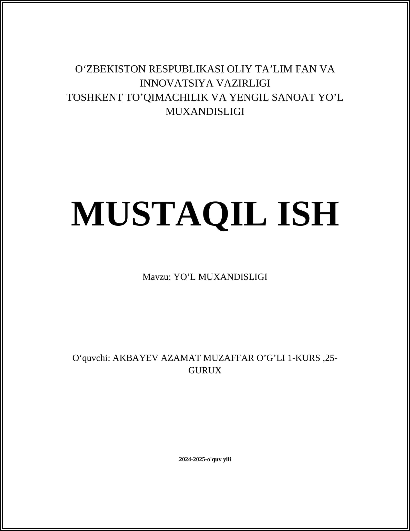 Yo'l qurilishi materiallari