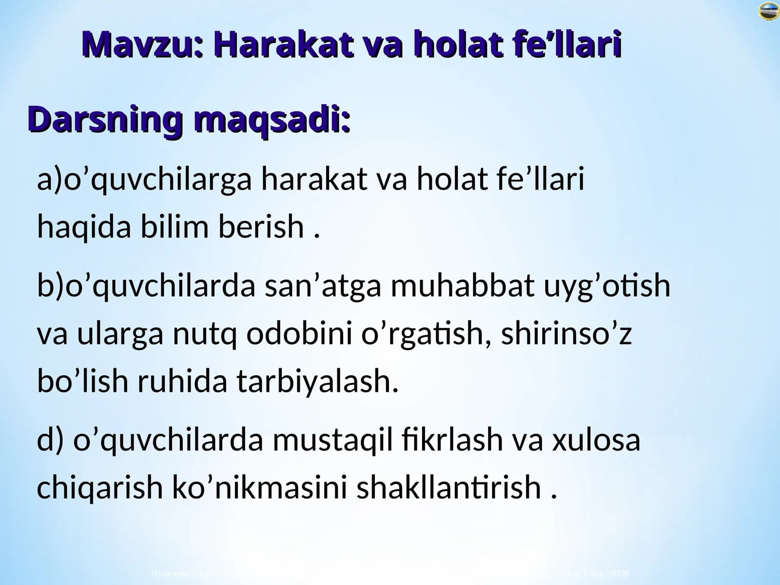 Harakat va holat fe’llari
