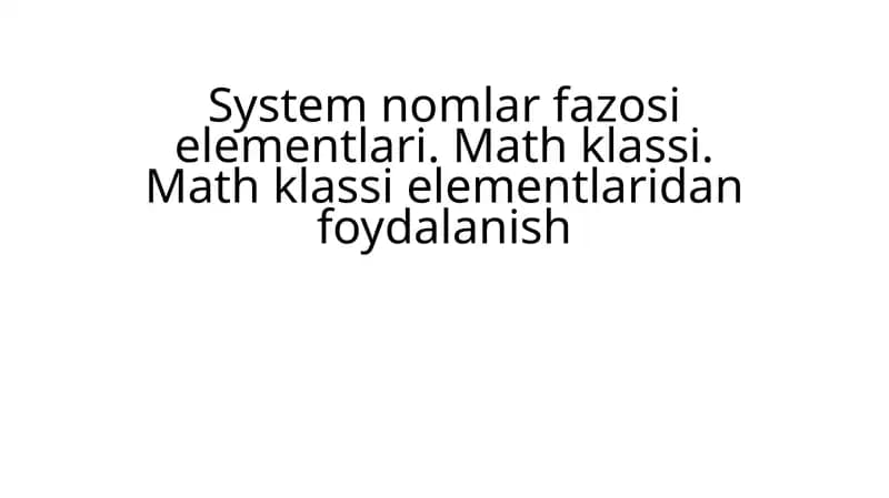 syste. nomlar fazosi elementlari.