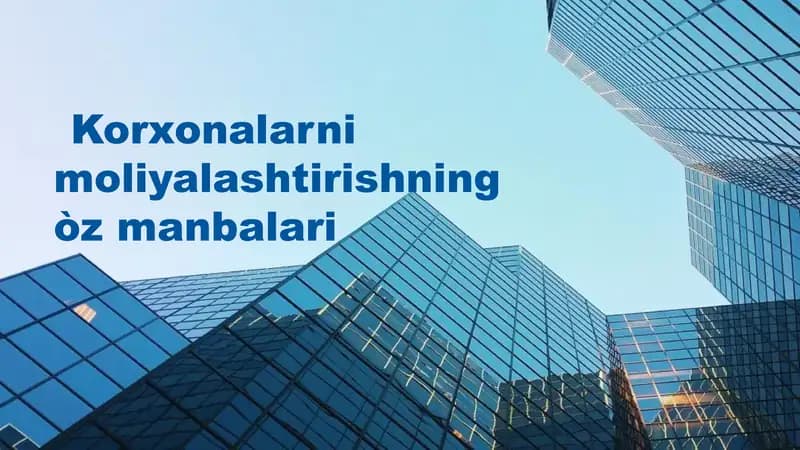 Korxonalarni moliyalashtirishning òz manbalari