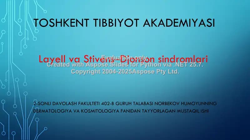 Layell va Stivens-Djonson sindromlari
