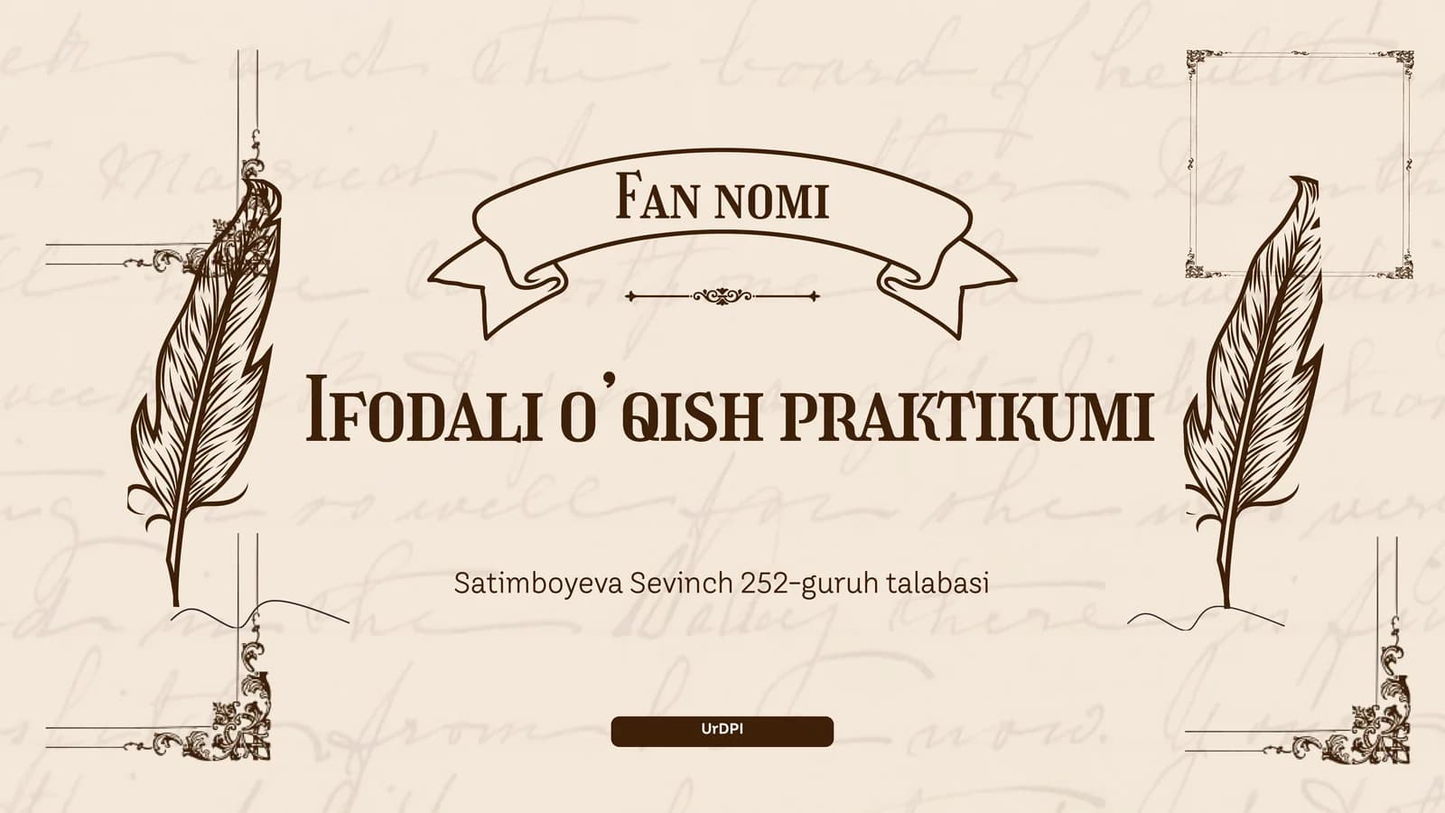 Ifodali o’qish praktikumi
